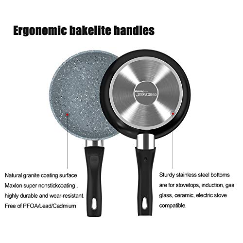 COOKSMARK Induction Non Stick Cookware Set 20 26 28 cm with Lid Stone Coated Aluminium Frying Pans 3 Piece 4 Gallery Image