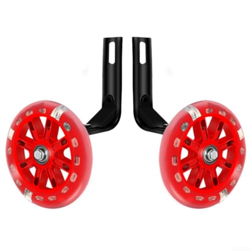 Ruedas de entrenamiento para bicicleta, neumáticos sólidos PU con luces LED intermitentes, silenciosas y resistentes para bicicletas de 14 pulgadas miniatura 2