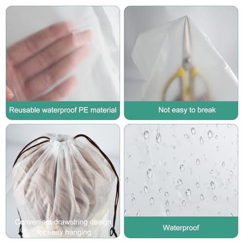 12 Pcs Shoe Bags for Travel, PLULON Clear Drawstring Travel Shoe Bags for Packing Waterproof Dustproof Shoes Organizer Pouch Travel Accessories Shoe Storage Bag for Women Men Portable Travel Essential4