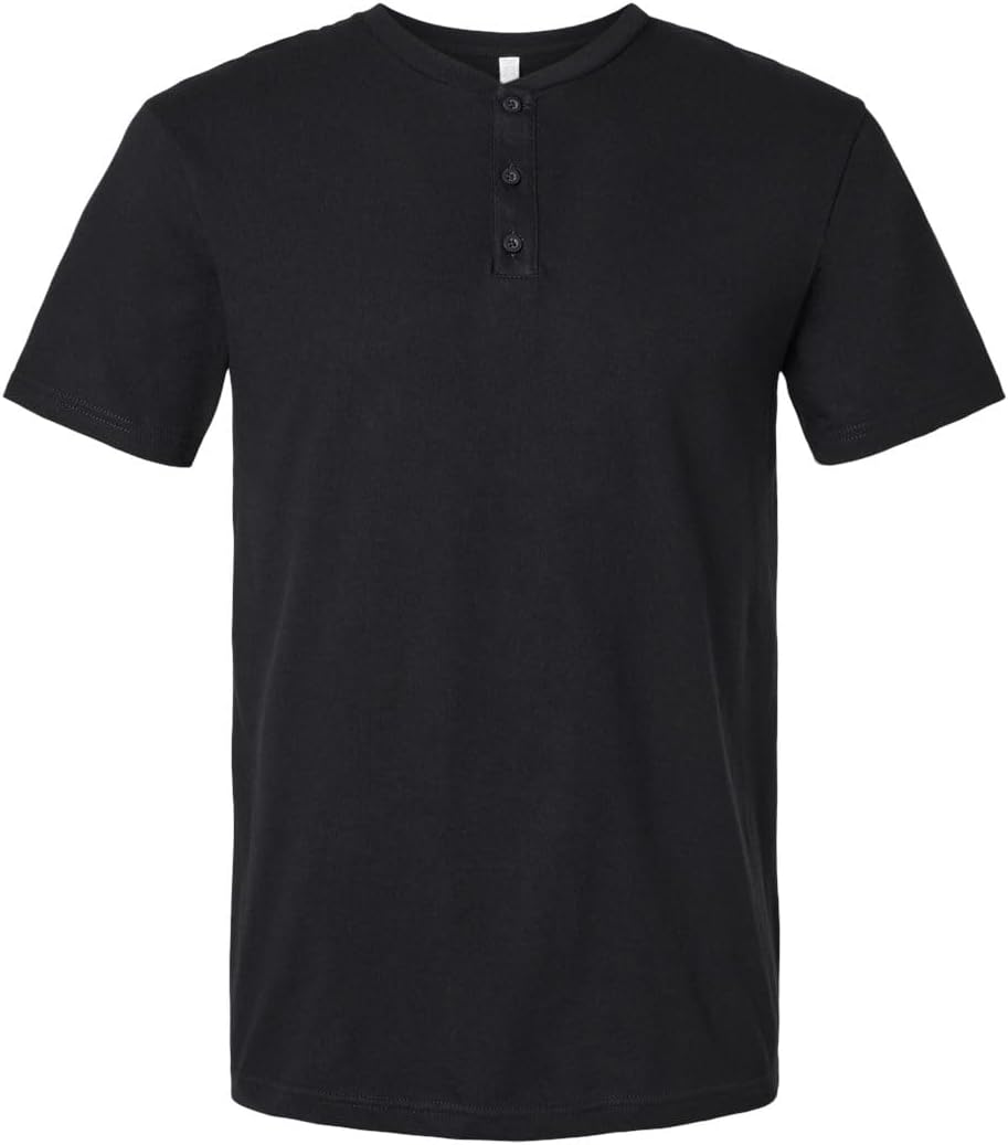 American Apparel Unisex CVC Henley Tee Black