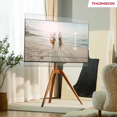 Thomson - Meuble TV d'intérieur Bois S603 pour téléviseurs 45-65 Pouces, Support TV Universel Poids jusqu'à 40 kg – VESA 100 x 100 – 400 x 400 / Option pivotante 45°