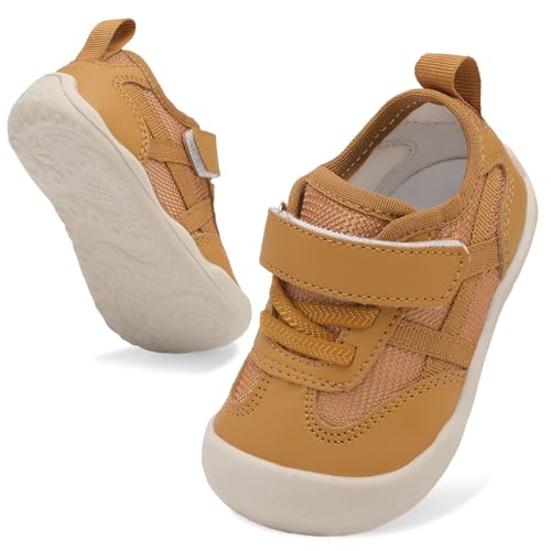 Image of Scurtain Baby Shoes Boy Girl First Walking Shoe Infant Crib Breathable Sneakers Lightweight Barefoot Shoes for Babies