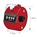 Eliamo 12 Pcs Hand Tally Counter 4-Digit Lap Counter Clicker, Manual Mechanical Handheld Pitch Click Counter with Finger Ring for School Golf & Knitting Row Croche, Red