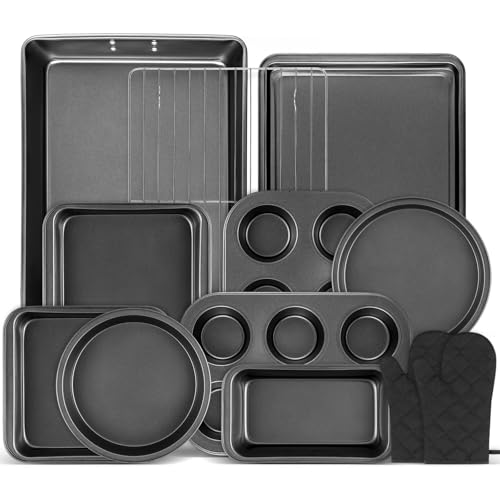 12PCS Nonstick Bakeware Set, Non-Toxic Carbon Steel Baking Pans S...