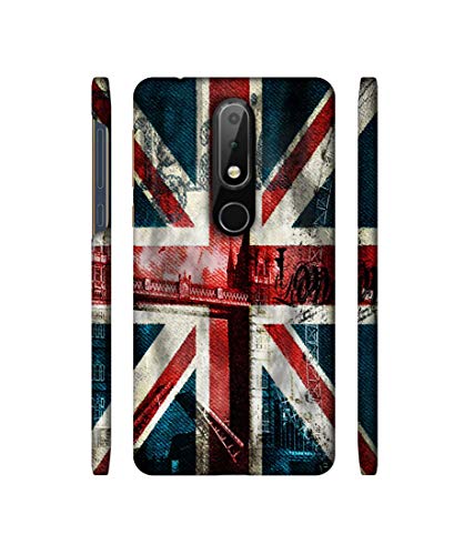 Image of London Flag Wallpaper Design 3D Printed Hard Back Case Cover for Nokia 6.1 Plus 4G