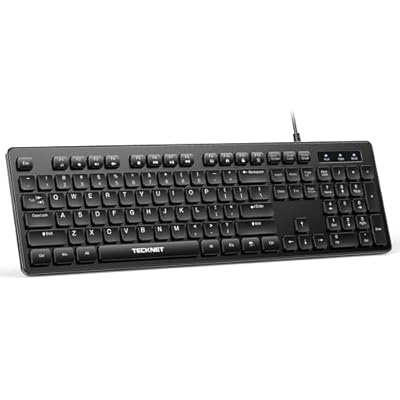 TECKNET Wired Keyboard,Silent USB Keyboard for ...