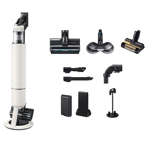 Samsung VS80F28EGS/WD Bespoke AI Jet Akku+ Wet&Clean Akku-Handstaubsauger mit Wischer Inkl. Zubehör 280 W 2 Akkus All-In-One-Station Spray Spinning Sweeper Jet Dual+ Bürste Santorini Beige