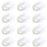 BESPORTBLE 12 Stück Perlen Corsage Armbänder mit Spitze Selbstgemacht Handgelenk Corsage Bänder für Braut Brautjungfer und Hochzeitsfeier Weiße Hochzeit Accessoires