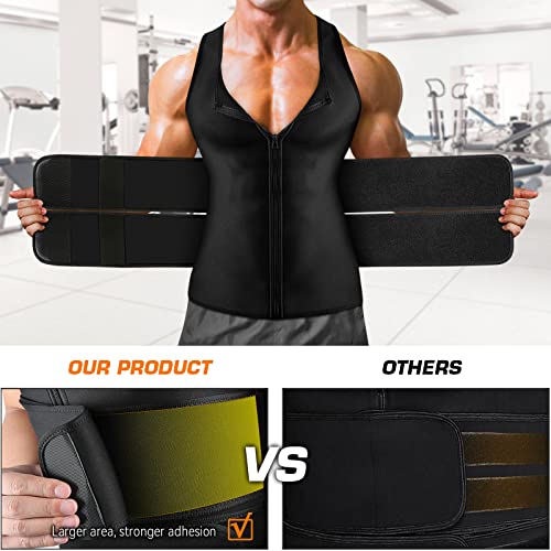 Cimkiz Sauna Vest For Mens Waist Trainer Zipper Neoprene Sauna Suit Tank Top #TOP2