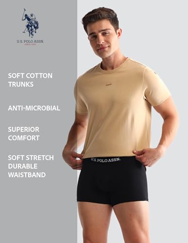 Image of U.S. Polo ASSN. Mens OET14 Anti Microbial Printed Underwear Trunks - Pack of 3