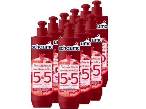 SCHAUMA 5&5 - Tratamiento multitalento protector de color (9 x 300 ml), mascarilla para el cabello reparando intensamente, tratamiento capilar para proteger el color y sellar las puntas abiertas, para