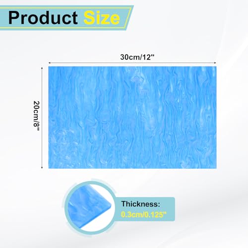 Image of MECCANIXITY 1 Pcs Glitter Pearl Acrylic Sheet,12 inch x 8 inch x 1 /8 inch Pearlescent Cast Pmma Plastic Sheets Extruded Translucent Blanks for DIY Art Crafting Laser Cutting & Engraving,Blue