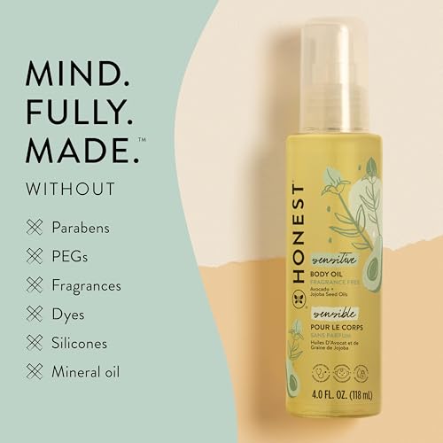 The Honest Company Fragrance-Free Moisturizing Body Oil,Nourish Soothe Baby's Skin,Plant-Based,Hypoallergenic Vegan,4.0 fl oz,(Pack of 2) - image 2