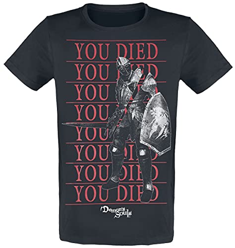 Difuzed Demons Souls - You Died Knight - Mens Short Sleeve T-Shirt (S) Black