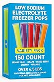 Sqweeze Low Sodium Electrolyte Freezer Pops Variety Pack – 150 Count, 5 Flavors: Lemon Lime, Grape, Cherry, Mixed Berry, Orange – Rehydrating Ice Pops, Low Salt, Bulk Pack (Over 6 LB Total) 33170181159200