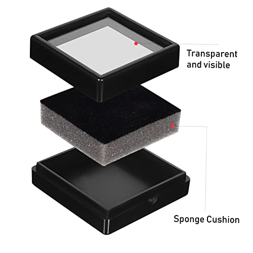 Boîte à bijoux carrée transparente VANZACK en plastique avec éponge - 8