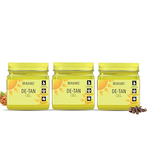 Image of DR.RASHEL De-Tan Face Gel | With Natural Extracts | Tan Removal & Skin Brightening | Hydrating & Soothing Gel | Evens Skin Tone | For All Skin Types | 380ml Each | Pack of 3