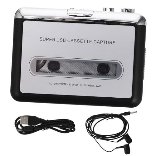 MUELODSIC Convertidor de Cinta USB Portátil Reproductor Cassette Compacto sin Batería Alta Fidelidad Software Incluido para Transferencia Fácil