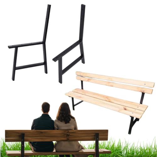 Anwicar Bankbeine, Bankgestell 2 Stück Set Mattschwarz Stahl Pulverbeschichtet, Gartenbank Beine, Parkbank Beine, Bankfüße, Perfekt für den Garten, Park, Spielplatz, Stabil, hohe Qualität