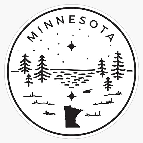 Magnet Minnesota Badge Â€” North Star (Black/White) Magnet Vinyl Decal Sticker 5