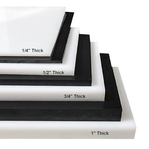Image of High-Density Polyethylene (HDPE) Plastic Sheet 1 /4 inch Thick 8 inch X 12 inch- Black HDPE Sheet,for Machining, Home Improvements, DIY Projects, Engineering,High-Density Polyethylene Plastic Block (Pack of 1)