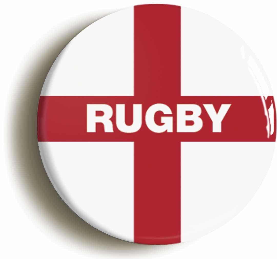 Rugby England Flag Fridge Magnet (Circular 2inch / 50mm Diameter)