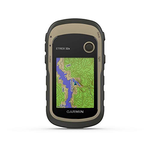 Garmin eTrex 32x, Rugged Outdoor GPS Handheld, GPS Device for Hiking and Geocaching, 2.2” Sunlight Readable Display, 3-axis Compass, Baromtetric altimeter, Brown