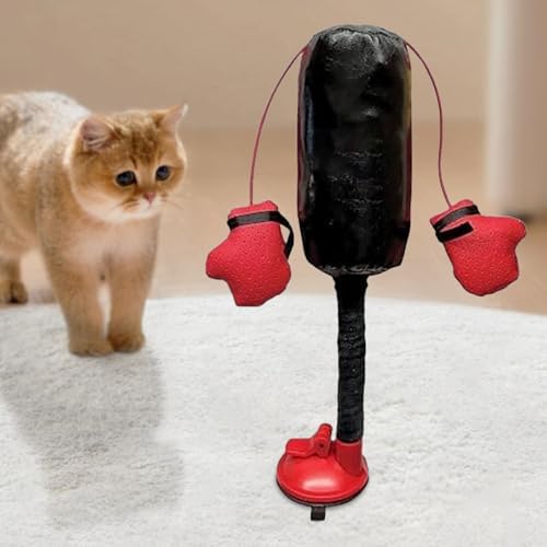 Yiohejy Katzen Boxsack Spielzeug, Interaktives Boxen Katzenspielzeug Mit Handschuhen | Für Katzen Zubehör | Spielzeug Zur Linderung Von Langeweile Bei Katzen, Für Geistige Stimulation