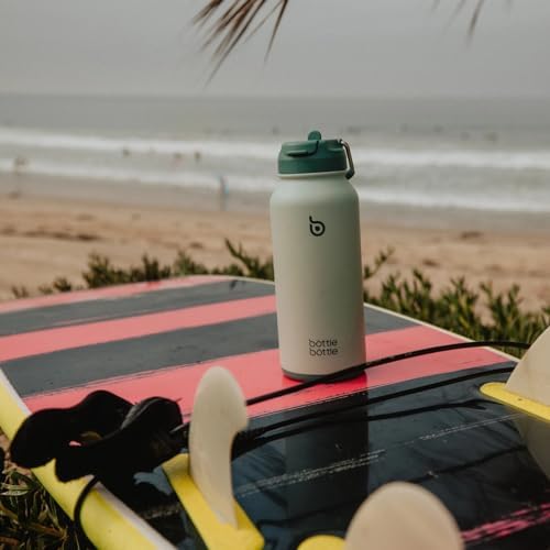 BOTTLE BOTTLE Insulated Water Bottle 950ml(32oz) Stainless Steel Sports Water Bottles with Straw Dual-use Lid Drink Flask Design for Gym with Pill Box (Green)
