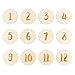 NUOBESTY Carte Milestone Mensili per Bambini Dischi Milestone in Legno da 12 Pezzi Numeri in Pizzo Carte Milestone Mensili Oggetti di Scena per Fotografia Traguardo per Neonati