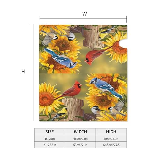 Image of Spring Flowers and Cardinal Bird Mailbox Cover Magnetic Country Sunflower Floral and Birds Waterproof Mailbox Wraps Post Letter Box Decor 21x18 in