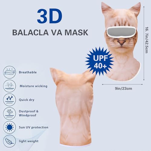 Image of Balaclava Mask 3D Print Full Face Mask Cooling Neck Gaiter Sun Protection Face Cover Mask Windproof Ski Mask