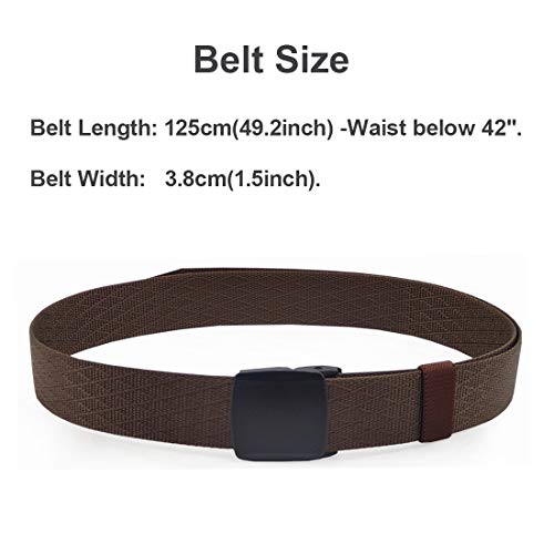 Image of WYuZe Men's Military Tactical Web Belt, Casual Nylon Webbing with No Metal Buckle