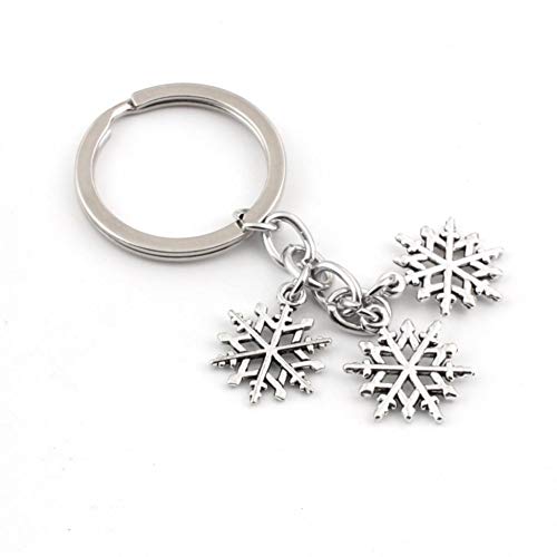 Preisvergleich Produktbild GMTEXTILES 1Pc Weihnachten Schneeflocke Schlüsselbund Schneeflocke Schlüsselanhänger Ring Geldbörse Anhänger