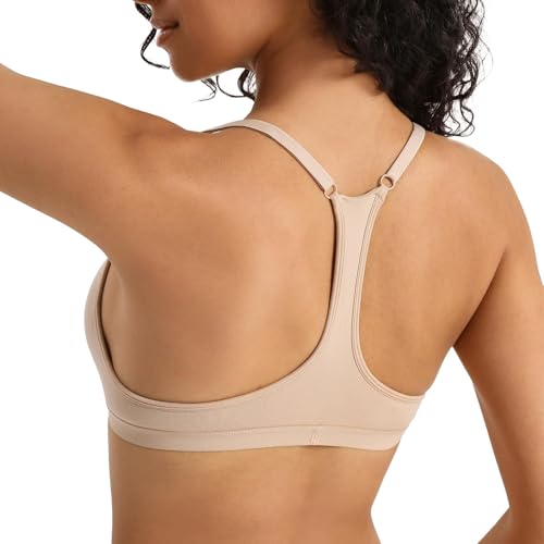Image of INIBUD Sports Bras for Women Racerback Triangle Padded Bralette Y Back Seamless Bra No Underwire V Neck Wireless