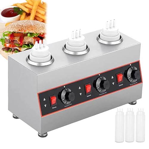 OREKPOT Sauce Warmer Filling Machine, Chocolate Spice Melt Maker 30-85℃ Temp Adjustable Sauce Heater, Electric Sauce Bottle Warmer for Commercial and Home Use