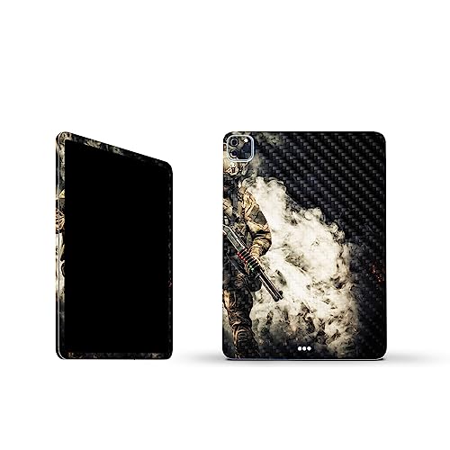 Image of MightySkins Carbon Fiber Skin Compatible with Apple iPad Pro 11 inch M2 4th Gen (2022) Full Wrap Kit - Fighting On | Protective, Durable Textured Carbon Fiber Finish | Easy to Apply | Made in The USA