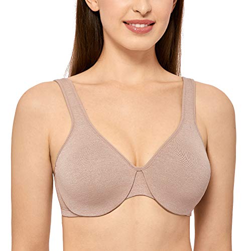 DELIMIRA Women's Minimizer Seamless Full Coverage Underwire Non Padded Bra Cameo Heather 34B