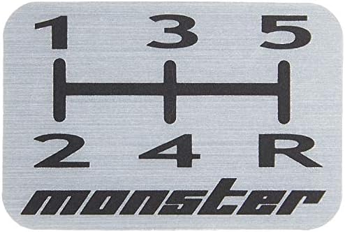 MONSTER SPORT シフトパターンエンブレム/5速 speed MT マニュアル ステッカー シール 小 スモール/ZZPP10, グレー ブラック