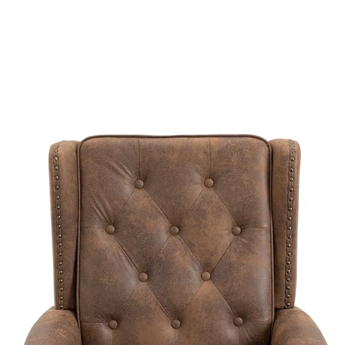 Sillón con respaldo alto tapizado en cuero sintético miniatura 7