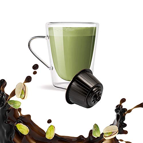 KICKKICK® 32 Cápsulas de pistacho compatibles con Nescafe Dolce Gusto – Soluble en cápsulas