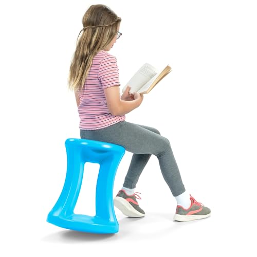 Image of Simplay3 American Home Live Fit Active Balance Chair, 17 inch Stool for Adults and Teens- Ergonomic Office Desk Chair with Rock, Wobble, Tilt Motion for Learning, Work and Study, Sky Blue