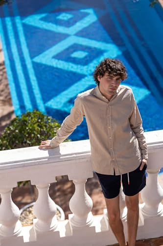 Image of SWIMS Santorini Men's Long Sleeve Linen Stretch Button Down Shirt
