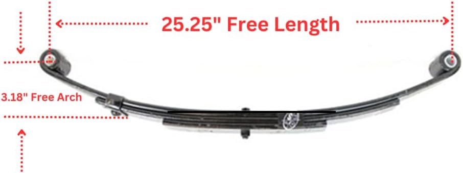 SOUTHWEST WHEEL 3 Leaf 25.25" 1,250 lbs Double Eye Trailer Leaf Spring