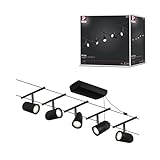 Paulmann 94469 CorDuo Seilsytem Set Cup DC max. 5x10 Watt erweiterbar Schwarz matt Kunststoff, Metall GU5,3 Drahtseilsystem ohne Leuchtmittel