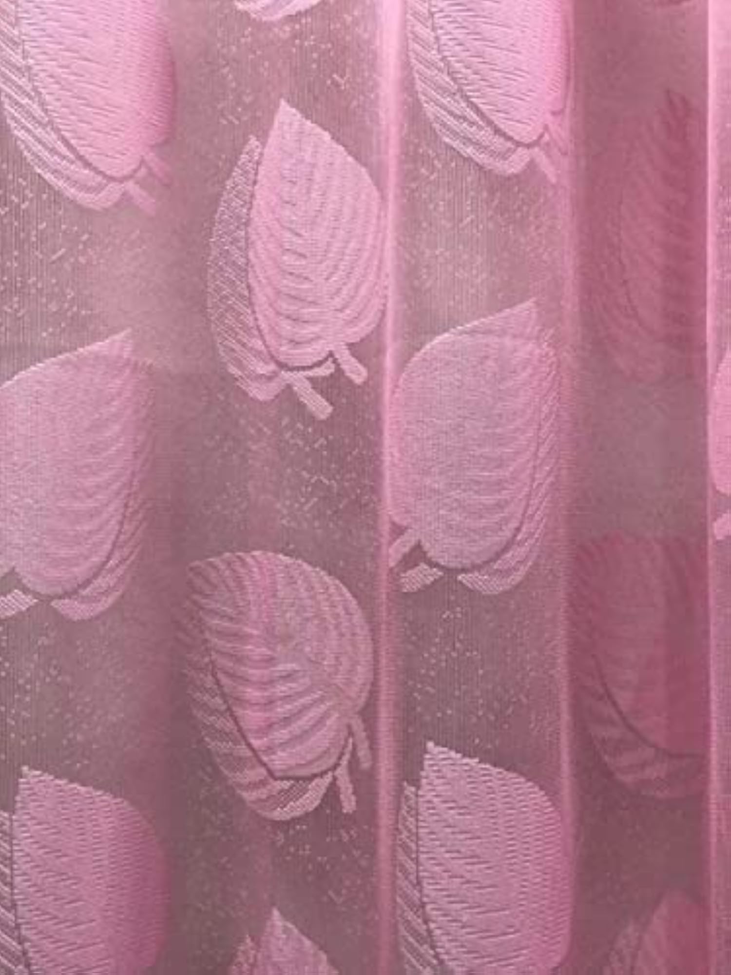 Transparent Sheer Leaf Net Curtains for Long Door