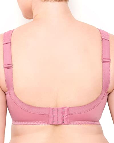 Wireless Plus Size Bra Wide Strap Unlined Minimizer Full Coverage 36 38 40 42 44 46 48 50 52 / C D E F G H I (44D, Dusty Rose) #TOP2