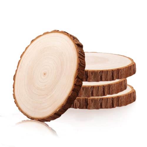4x Holzscheiben 20cm - Natürliche Baumscheiben Zum Basteln & Dekorieren