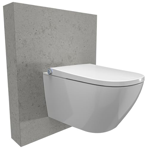 BERNSTEIN® DUSCH-WC Basic 1104 in Weiß - Spülrandloses Dusch-WC rund - Komplettanlage