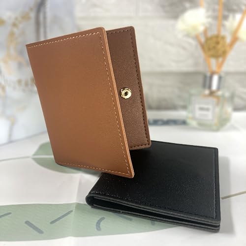 Ultra Thin and Minimalist Leather Card Holder, Front Pocket Wallet, Credit Card Clip, Suitable for Men and Women (Brown)2